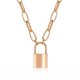 Simple Lock Necklace For Female Punk Metal